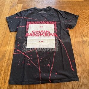 The Chainsmokers Splatter Paint Graphic T-Shirt 2023 EDM Tee Size S